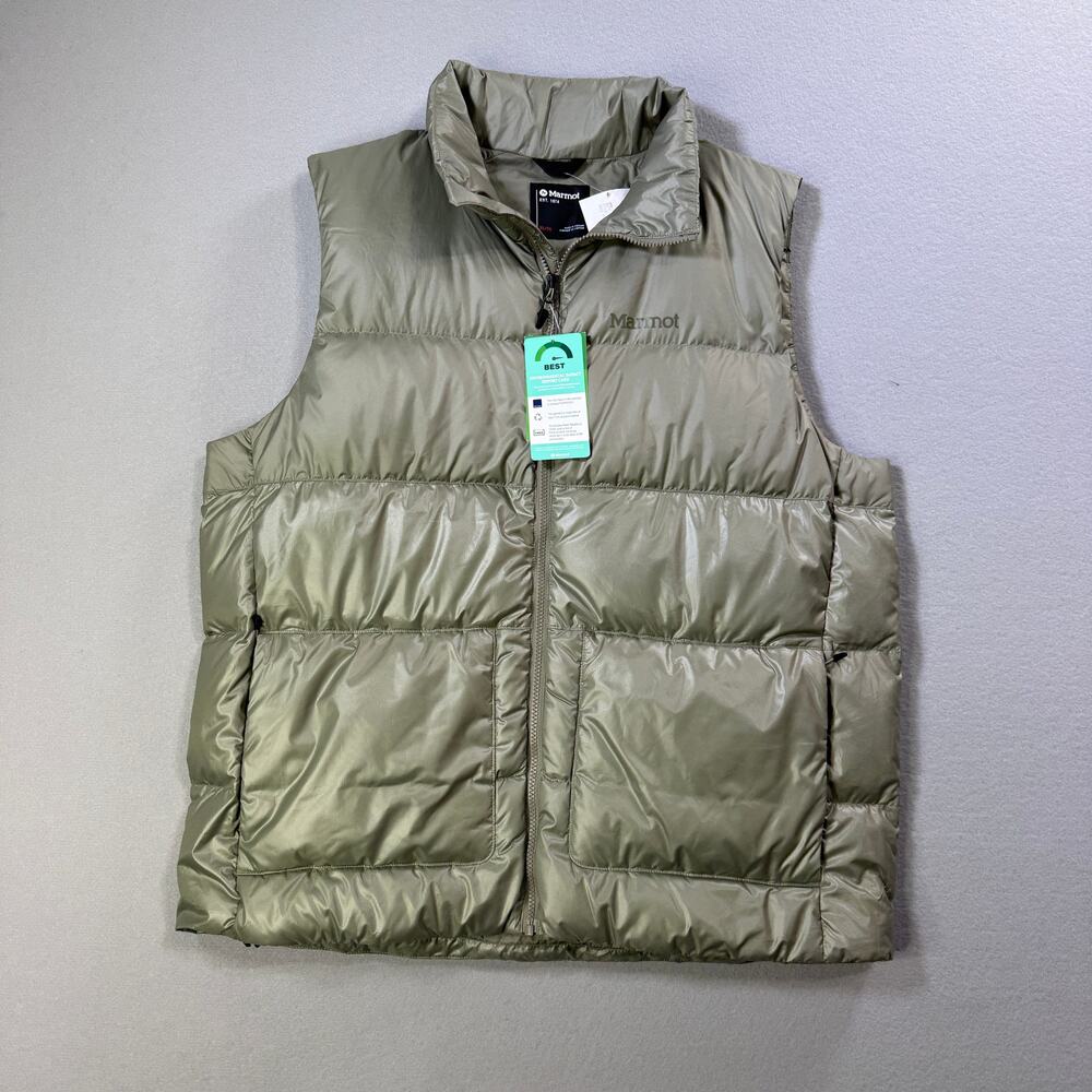 Marmot Men's Guides Quilted Full-Zip Down Vest - Vetiver XL $200